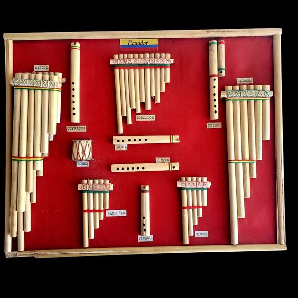 Ecuadorian Zampona Pan Flute Set Miniature Display Vintage Handmade - Picture 14 of 14